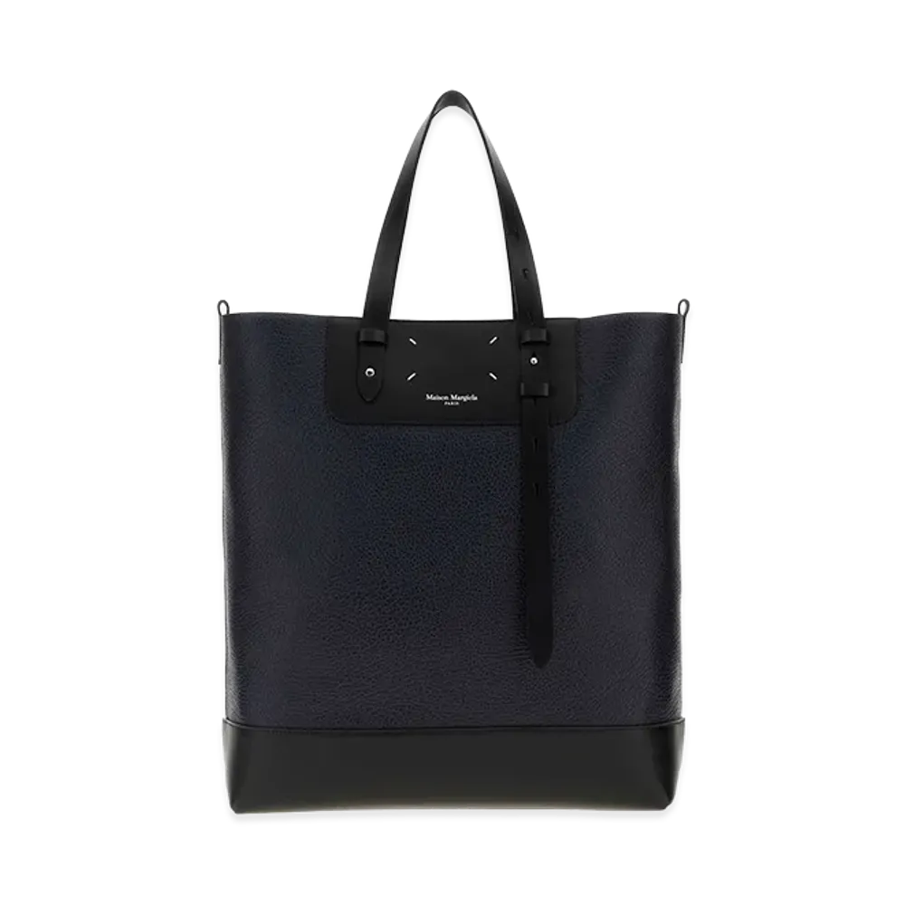 Maison Margiela Women's Midnight Blue Leather Vertical Shopping Bag "Blue"