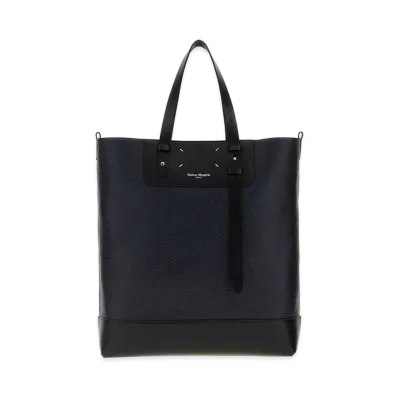 Maison Margiela Women's Midnight Blue Leather Vertical Shopping Bag "Blue"