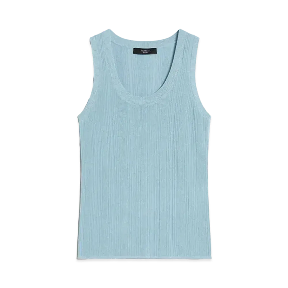 Max Mara Ceylon Viscose Vest Top "Water Blue"