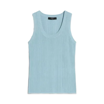 Max Mara Ceylon Viscose Vest Top "Water Blue"