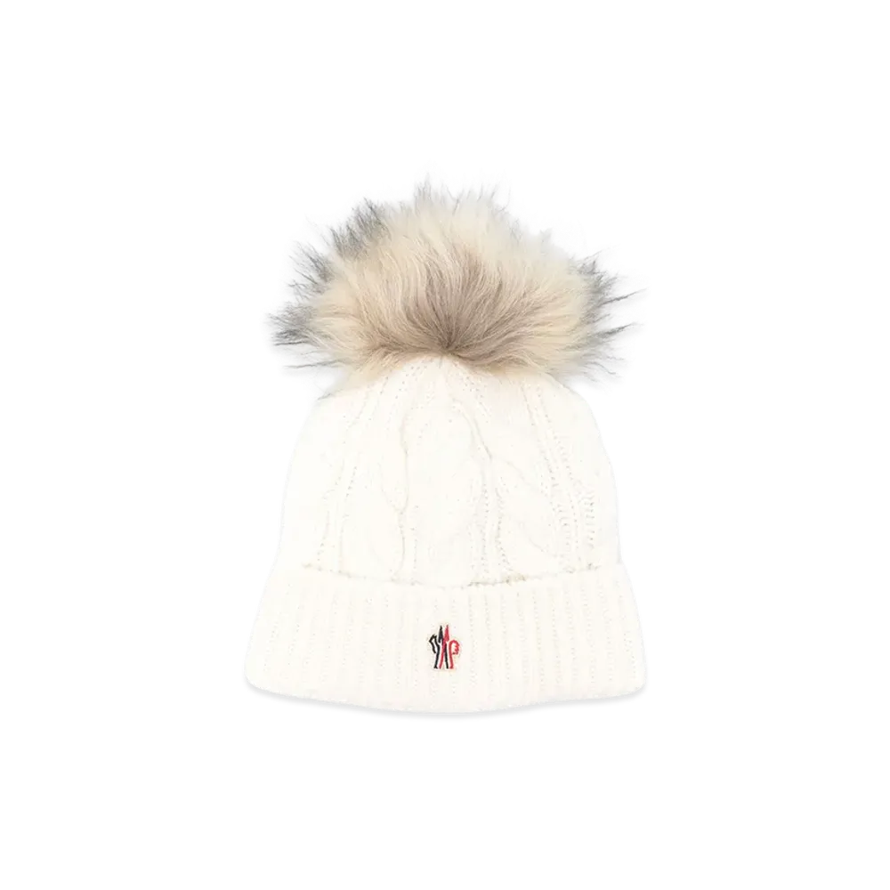 MONCLER Women's Pompon Beanie "White"