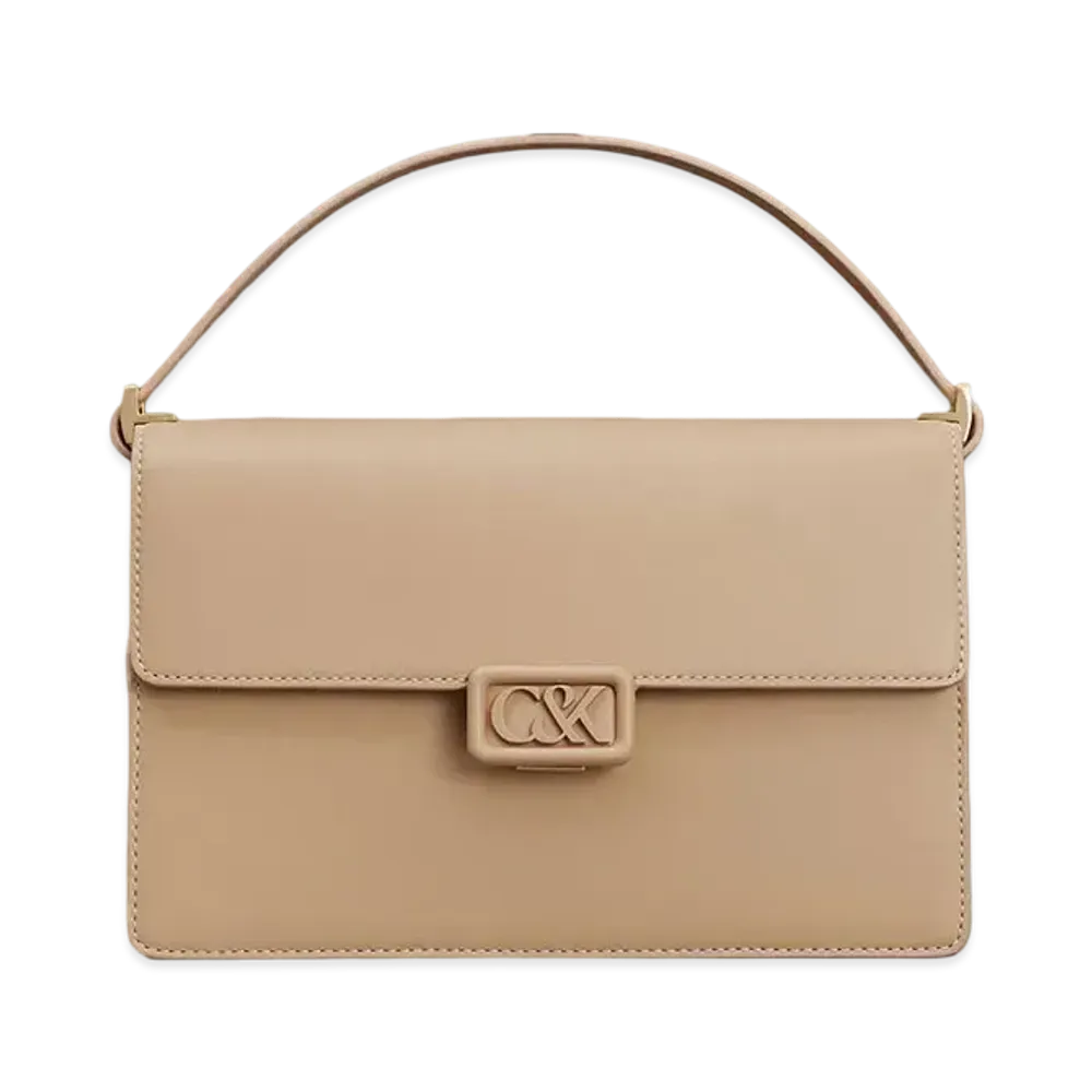 CHARLES & KEITH L'INITIAL Leather Shoulder Bag "Nude"