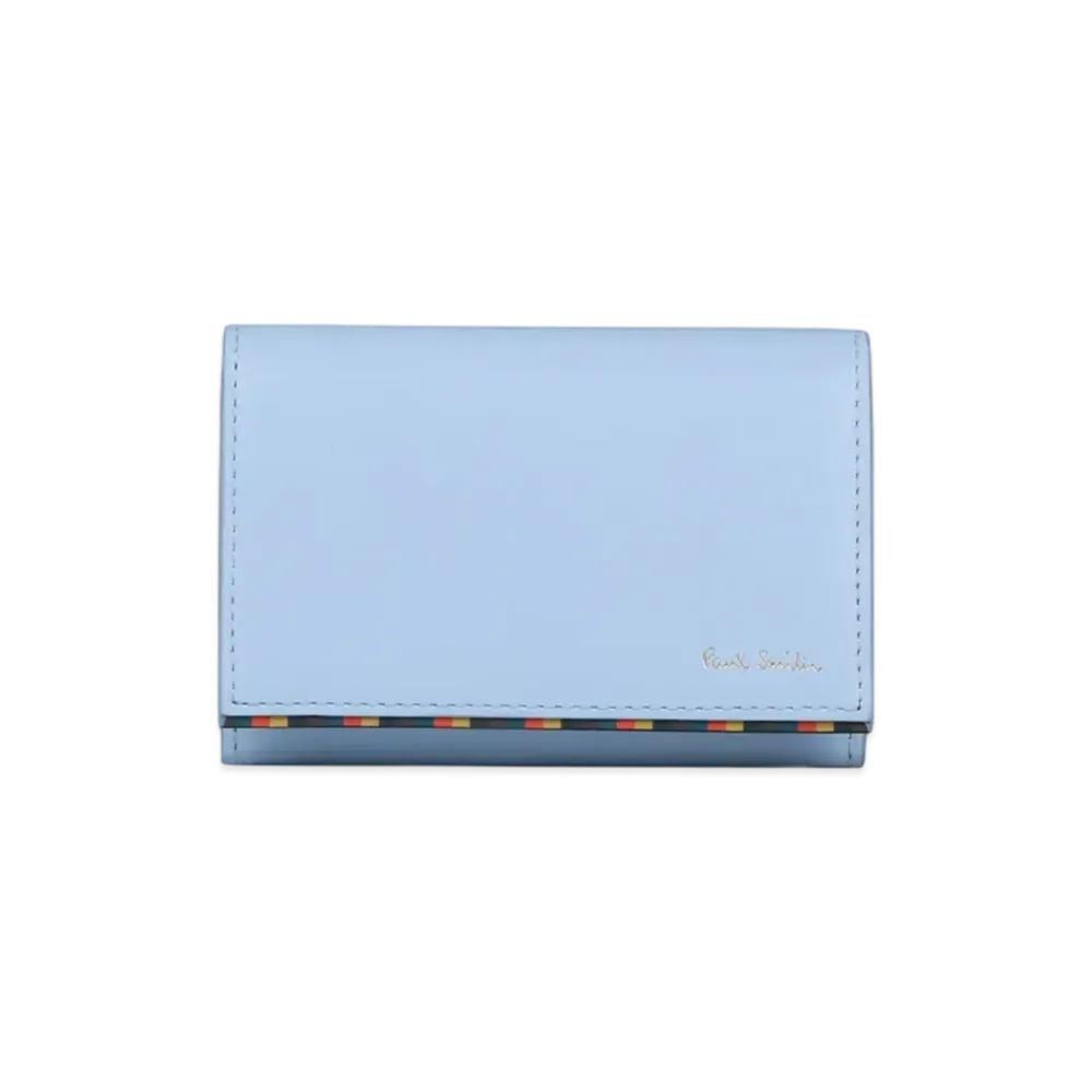 Paul Smith Bright Stripe Trim Business Card Holder "SaxBlue"