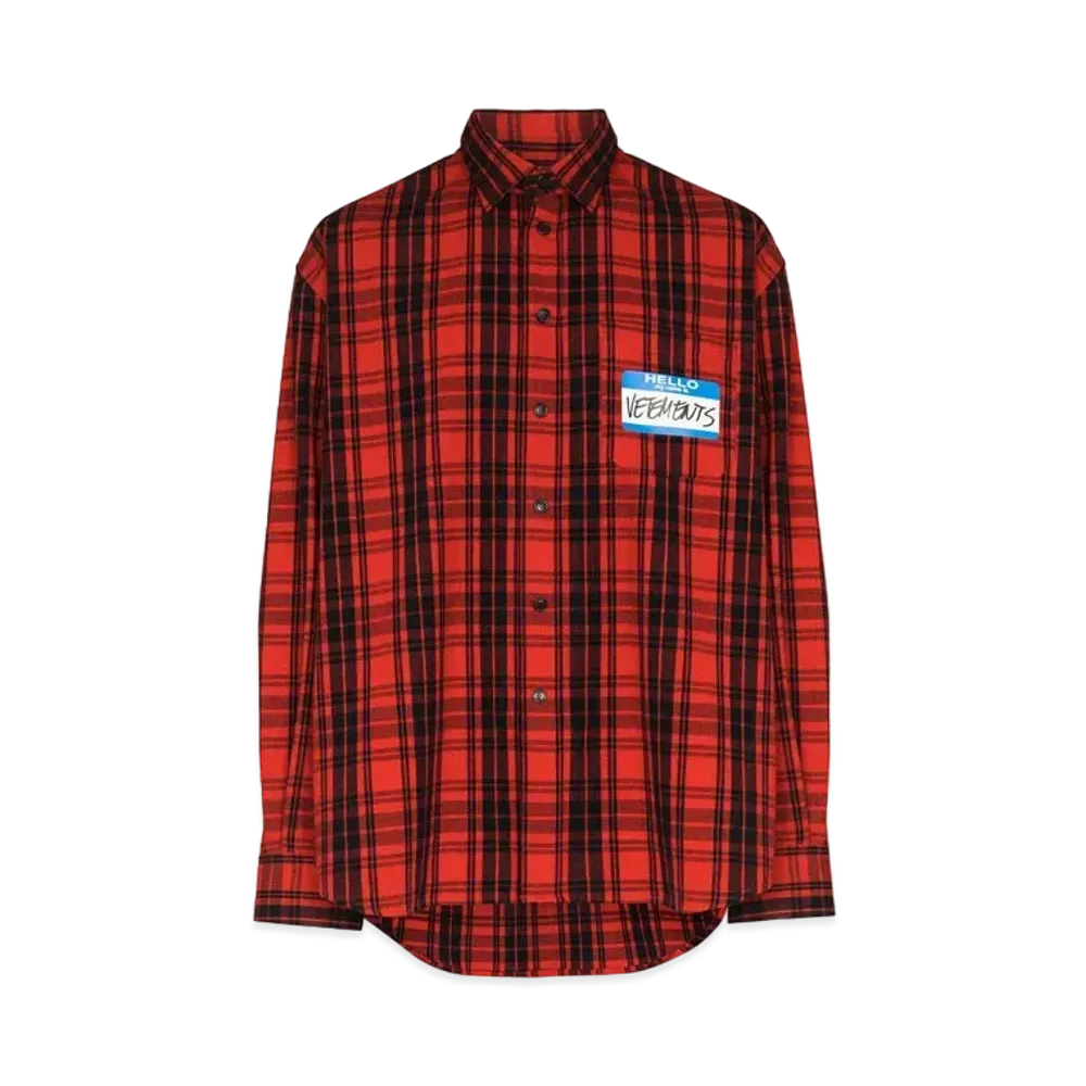 VETEMENTS My Name IS Check Shirt "Red"