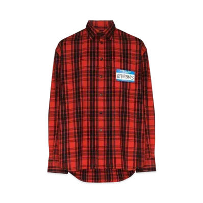 VETEMENTS My Name IS Check Shirt "Red"