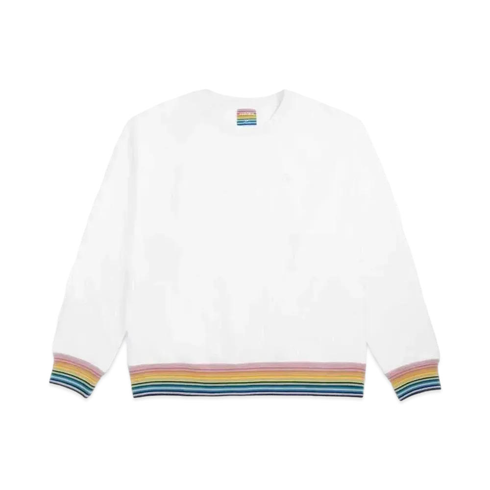 HH Border Stripe Rib Sweat Shirts  "White"