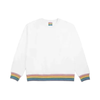 HH Border Stripe Rib Sweat Shirts "White"