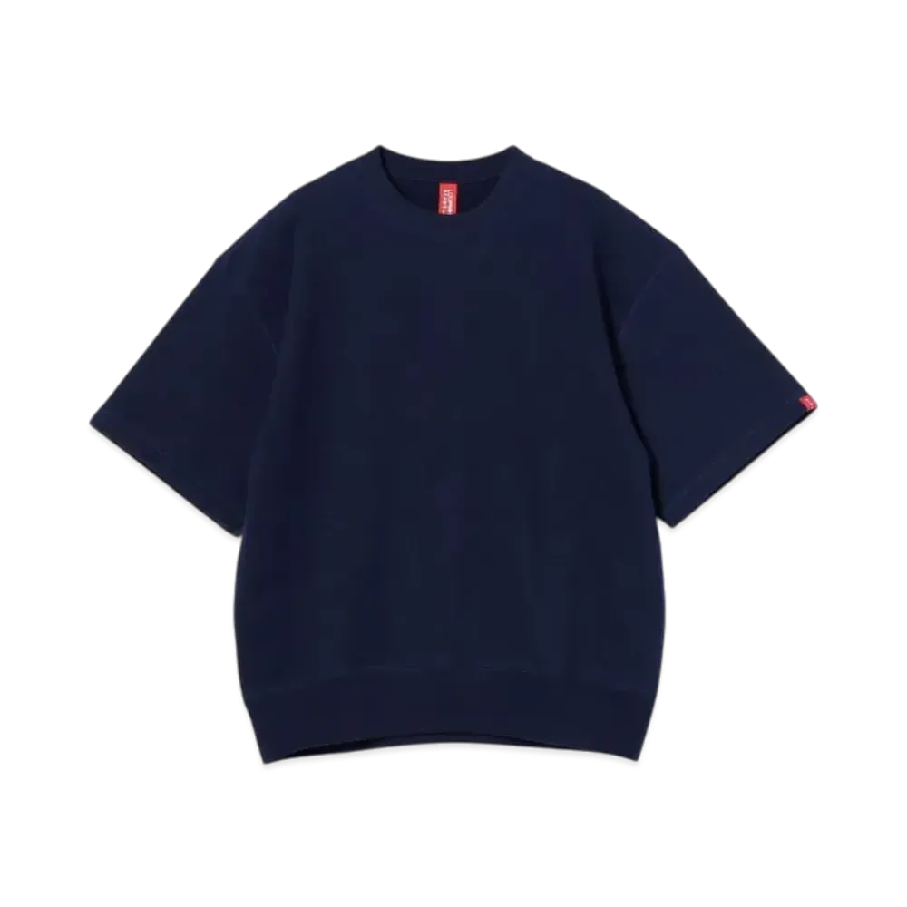 BEAMS JAPAN x LOOPWHEELER Short Sleeve Crew Neck Sweatshirt "Navy"