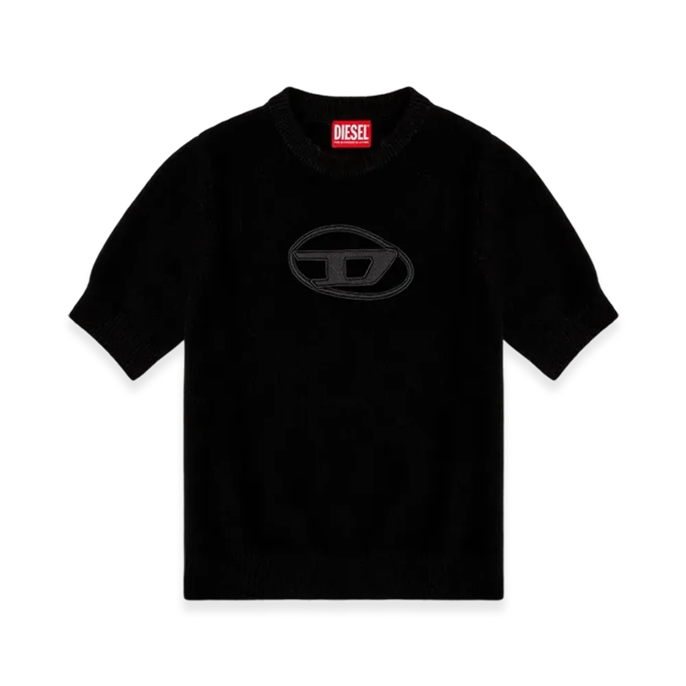 Diesel M-Argarin-SS Short-Sleeve Jumper In Cashmere Blend "Black"