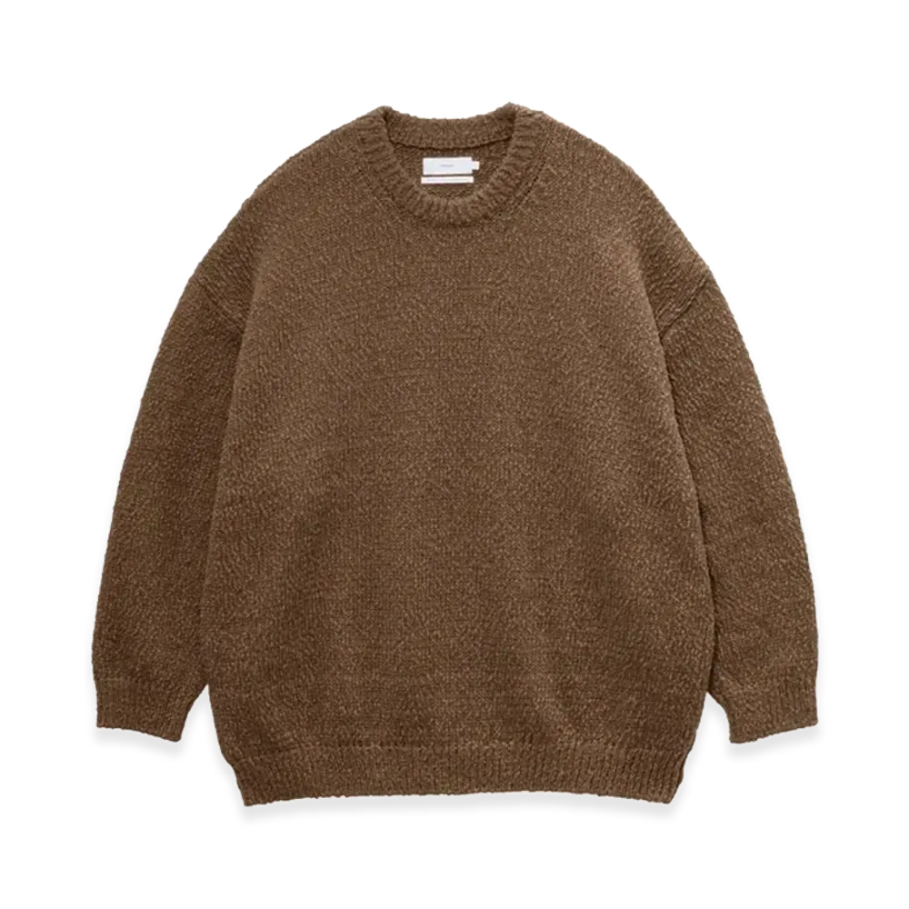 Graphpaper Cotton Wool Slub Oversized Crew Neck Knit "Brown"