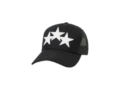 AMIRI 3 Star Trucker Hat "Black/White"