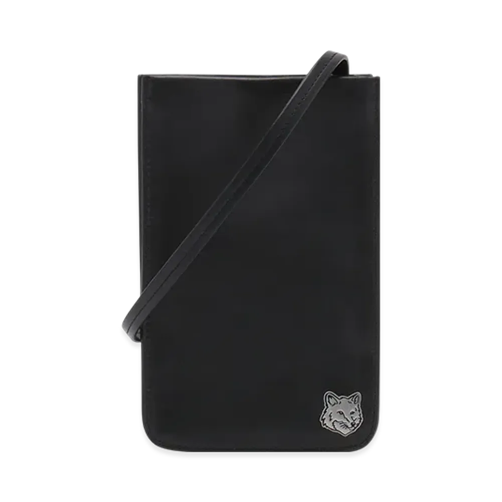 Maison Kitsune Fox Head Neck Pouch "Black"