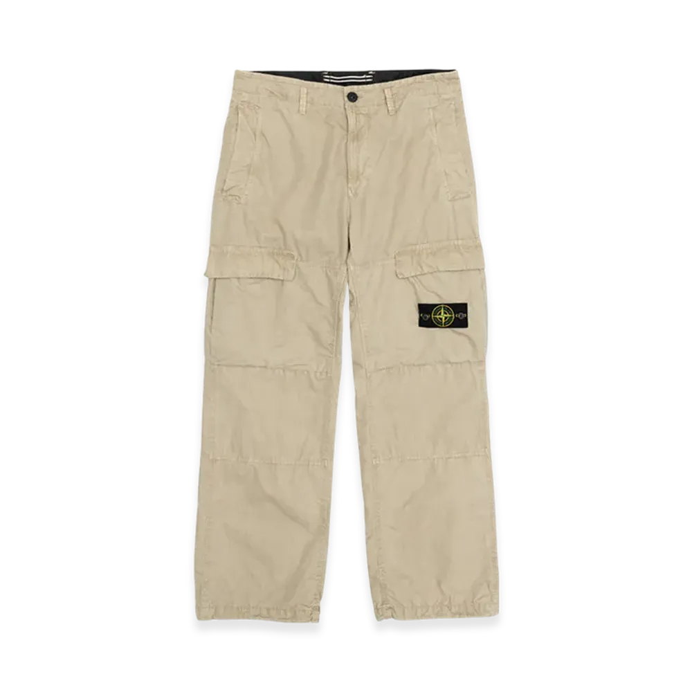 Stone Island 311WA OLD Treatment Brushed Cotton Canvas Cargo Pants - 24SS "Sand"