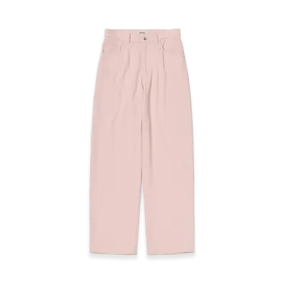 AURALEE Silk Nep Denim 5P Wide Pants "Dusty Pink"