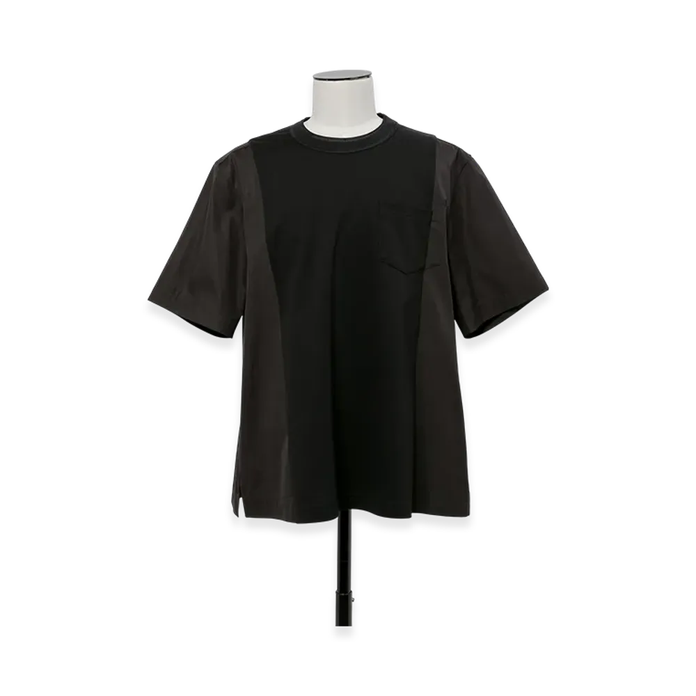sacai Poplin x Cotton Jersey T-Shirt "Black"