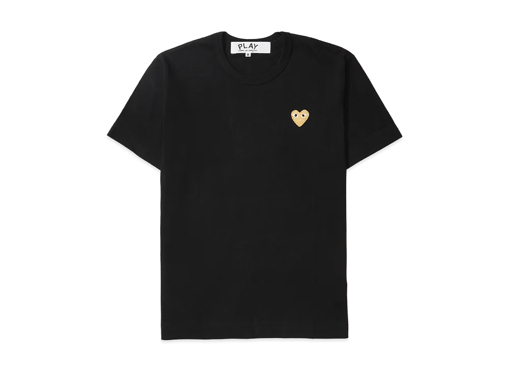 COMME des GARCONS PLAY Gold Heart T-Shirt Mens "Black"