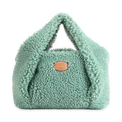 TOD'S Shirt Shopping Bag In Sheepskin Mini "Green"