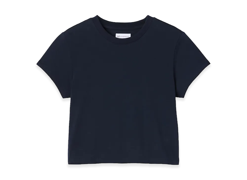 Gap x Victoria Beckham Women's Organic Cotton Logo Cropped T-Shirt "New Classic Navy"
