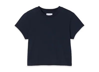 Gap x Victoria Beckham Women's Organic Cotton Logo Cropped T-Shirt "New Classic Navy"