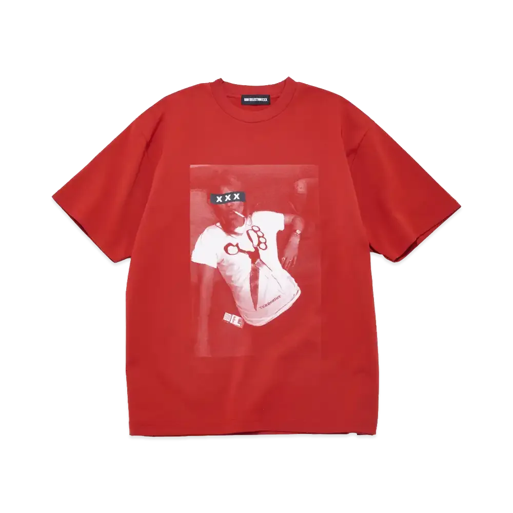 GOD SELECTION XXX Box Logo "Brass Knuckle Scissors" Photo Tee GX-S26-ST-20 "Red"
