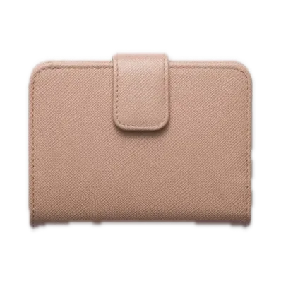 PRADA Saffiano Triangle Wallet "Pink Beige"