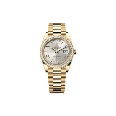 ROLEX Day-Date 40mm Yellow Gold Diamond 228348RBR "Silver"