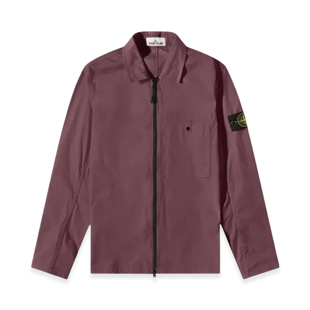 Stone Island 12619 Supima Cotton Twill Stretch-TC Garment Dyed Overshirt - 22SS "Dark Burgundy"