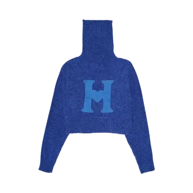 HTH H logo knit "BLUE"