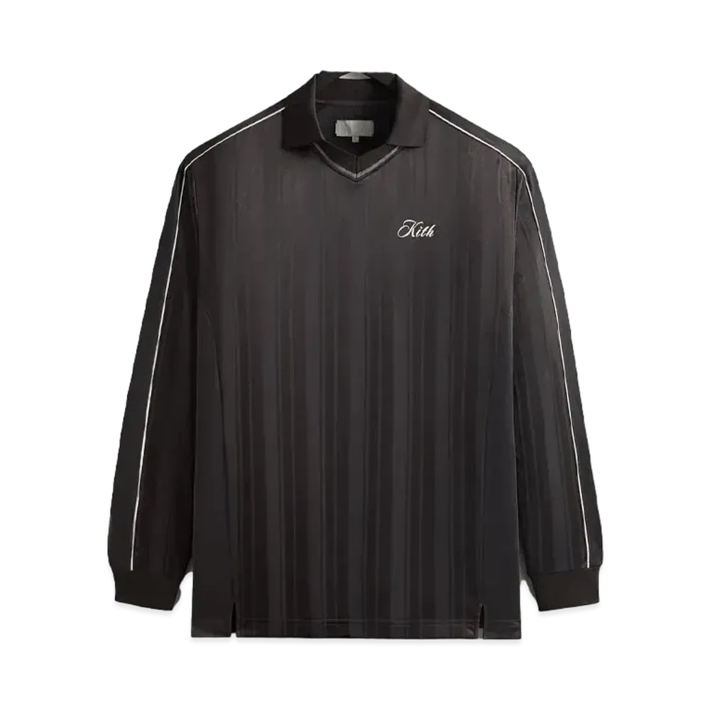 Kith Pinstripe Tricot Panelled Tap In Polo "Black Oyster"