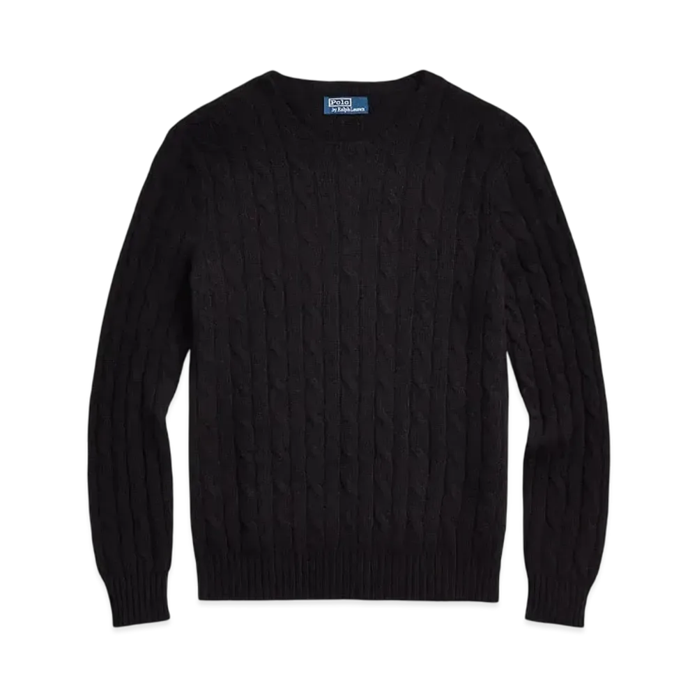 Polo Ralph Lauren Iconic Cable-Knit Casmere Sweater "Black"