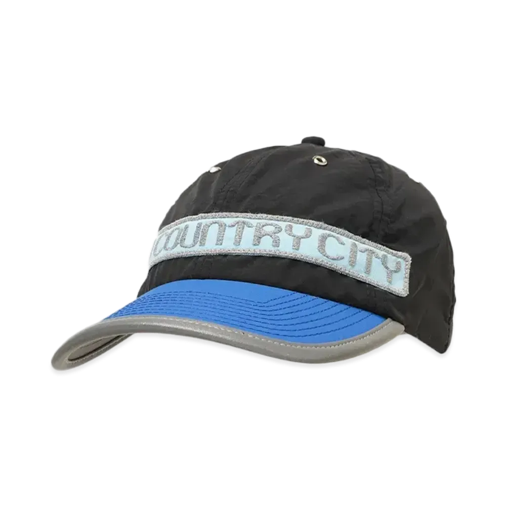 SURPLUS RESEARCH x CITY COUNTRY CITY NYLON CAP "BLACK x BLUE"