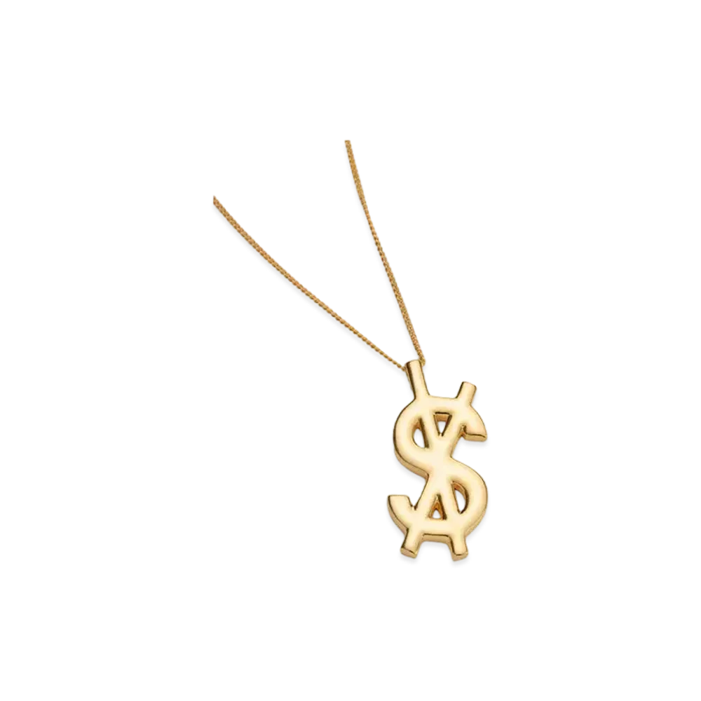 KSUBI 18k Dripps Cross Dollar Necklace "Gold"