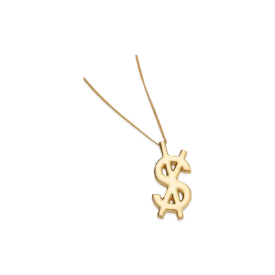 KSUBI 18k Dripps Cross Dollar Necklace "Gold"