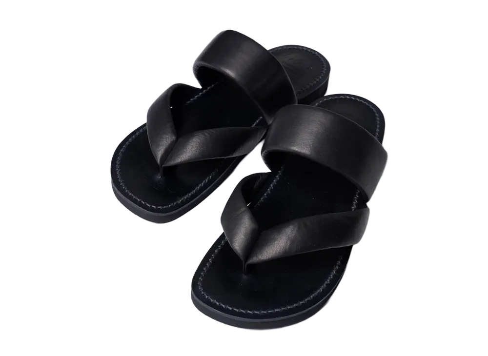 Yohji Yamamoto POUR HOMME Soft Leather Thong Sandal "Black"