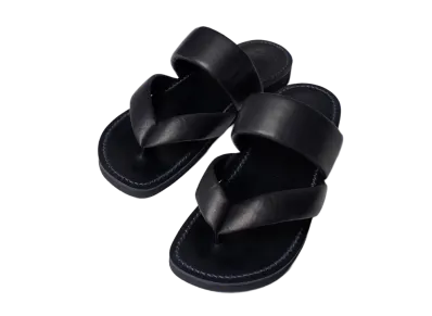 Yohji Yamamoto POUR HOMME Soft Leather Thong Sandal "Black"