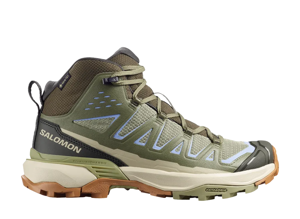 Salomon Women's X Ultra 360 Edge Mid GORE-TEX "Tea/Deep Lichen Green/Brunnera Blue"