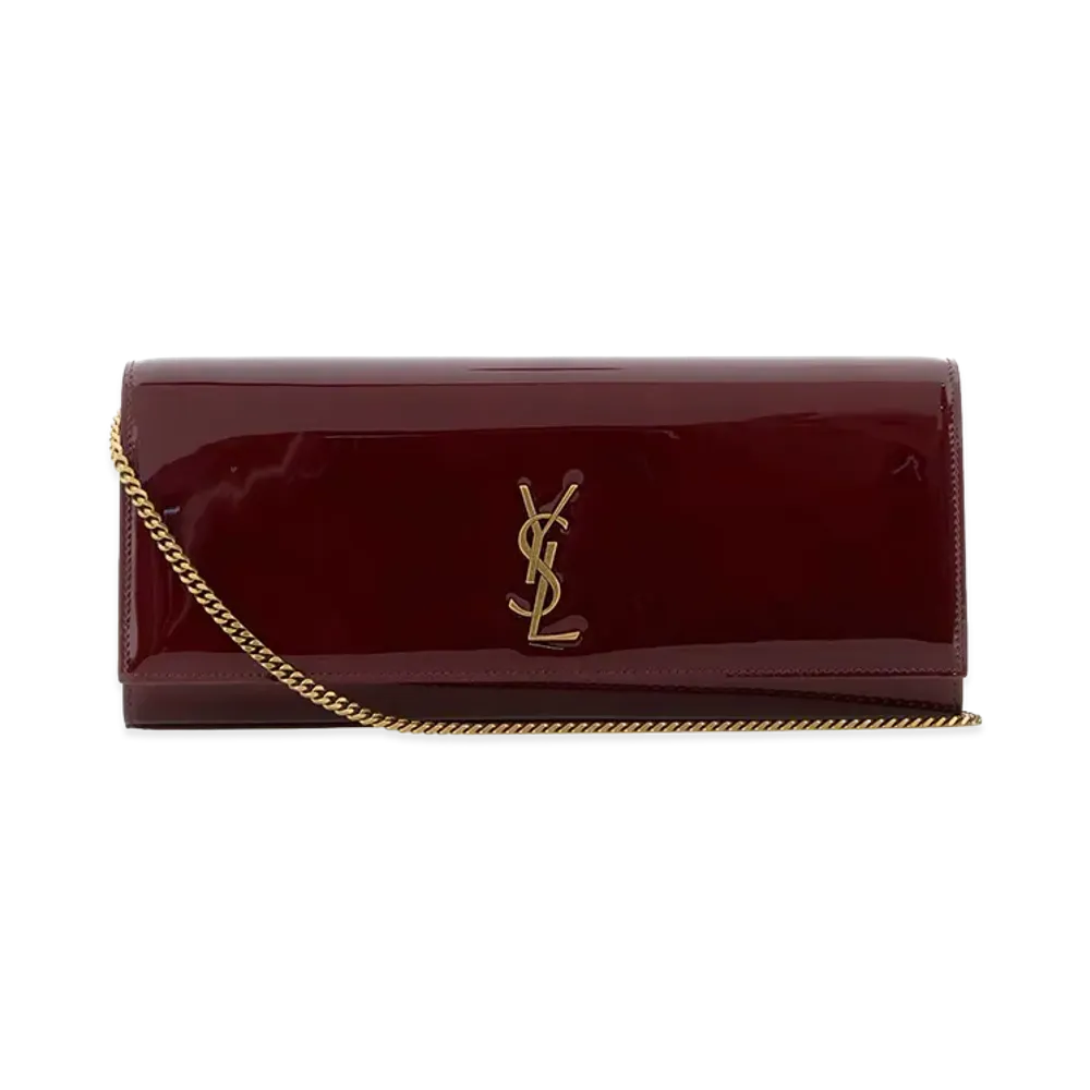 Saint Laurent Women's Leather Kate Clutch "Burgundy"