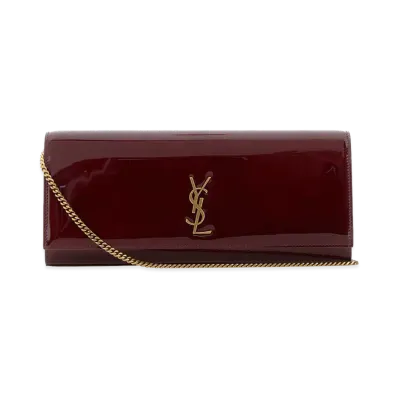 Saint Laurent Women's Leather Kate Clutch "Burgundy"