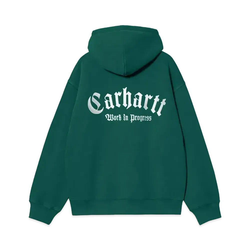 Carhartt Hooded Onyx Script Sweat "Chervil/White"