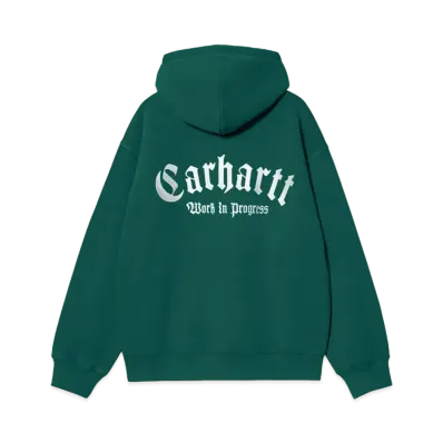 Carhartt Hooded Onyx Script Sweat "Chervil/White"
