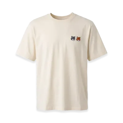 Maison Kitsune Double Fox Patch T-Shirt "Latte"