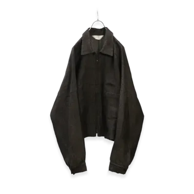ANCELLM Shrink Wool Short Zipup Shirt Jacket "Brown"