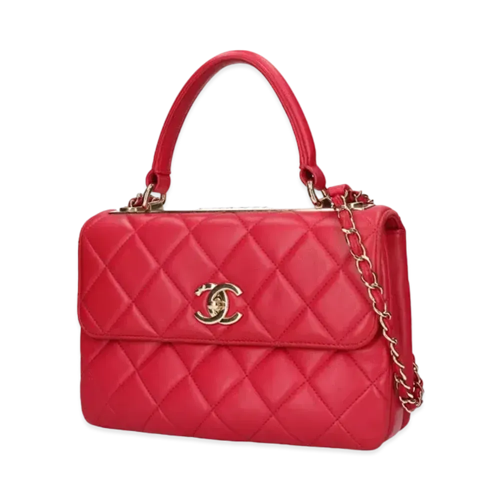CHANEL Lambskin Matelasse 2WAY "Red"