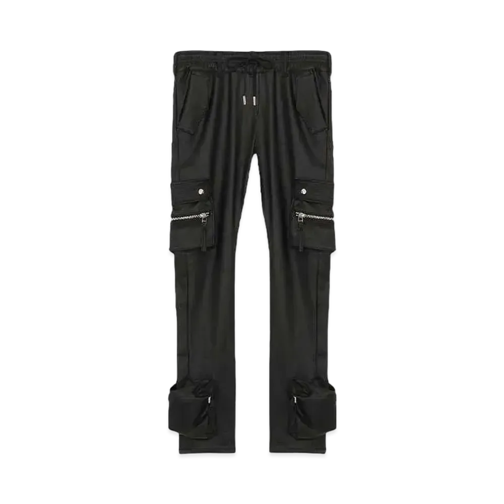MLVINCE TYPE-4 SLIM STRETCH WAX CARGO PANTS " BLACK"