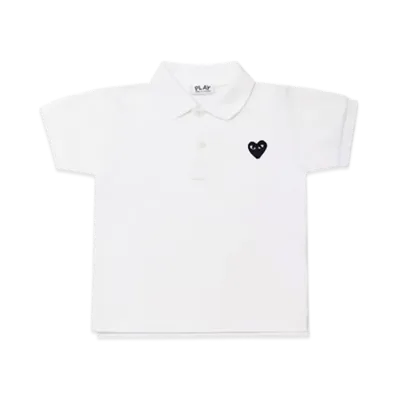 PLAY COMME des GARCONS Black Heart Kids Polo Shirt "White"
