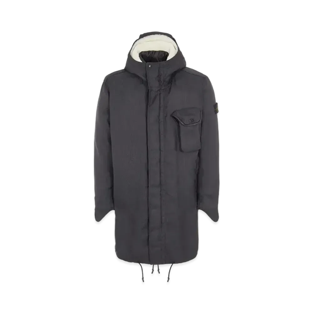 Stone Island 70224 MODIFIED PANAMA 6/3 HT NYLON + LEATHER_DETACHABLE LINING "Black"