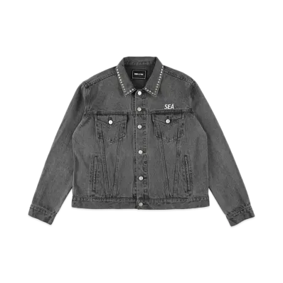WIND AND SEA Studded Denim Jacket "Black_Other"