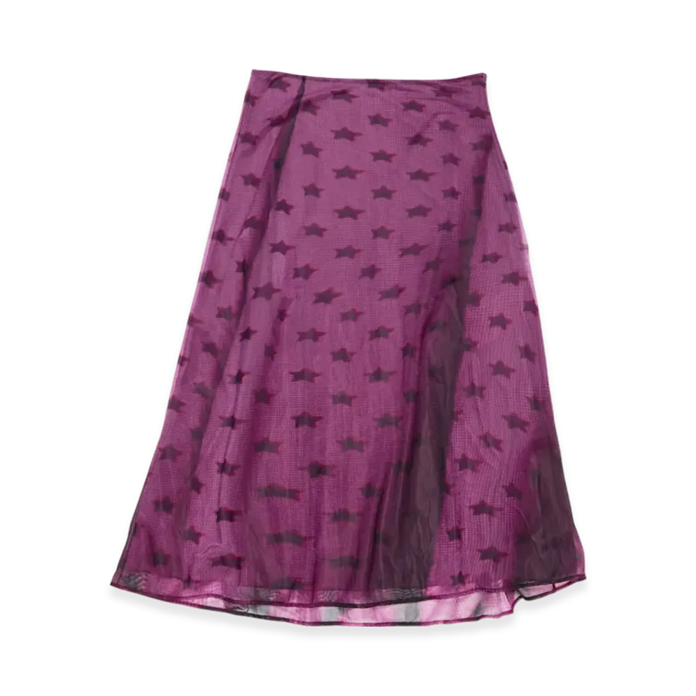 Acne Studios Midi Printed Skirt Runway Show "Bright Purple"