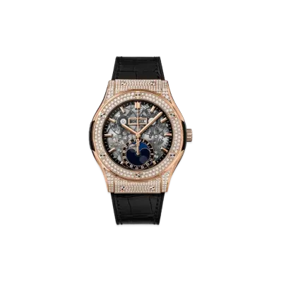 HUBLOT Classic Fusion Aerofusion Moonphase King Gold Pave 45mm