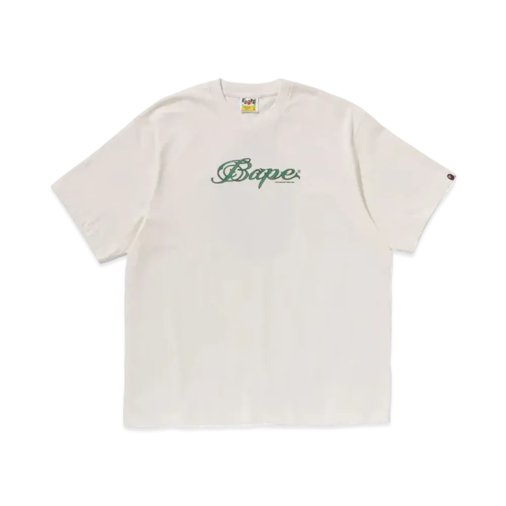 A BATHING APE Logo Relaxed Fit Tee "Ivory"